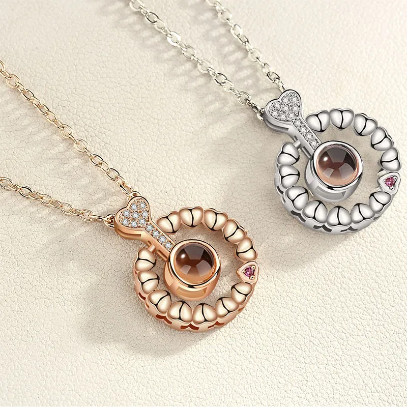 Collana Proiezione Foto Personalizzata TAISGONG - 100 Lingue Ti Amo 862285