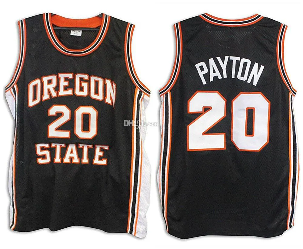 #20 Gary Payton Oregon State Beavers Koleji Retro Klasik Basketbol Forması Erkek Dikişli Özel Numara ve isim Formaları