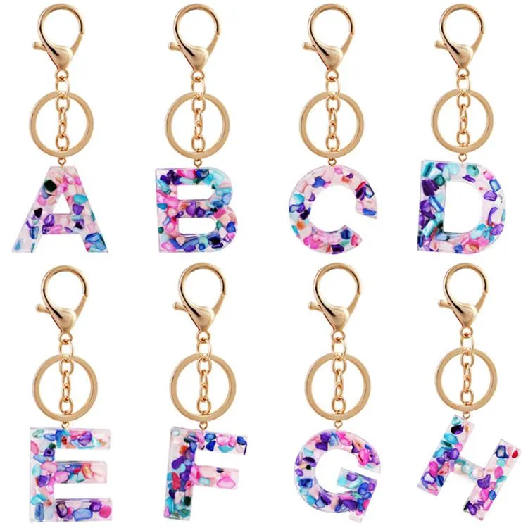 26 lettre porte-clés Alphabet porte-clés chaîne bracelet porte-clés dragonne clé support organisateur dessin animé accessoires