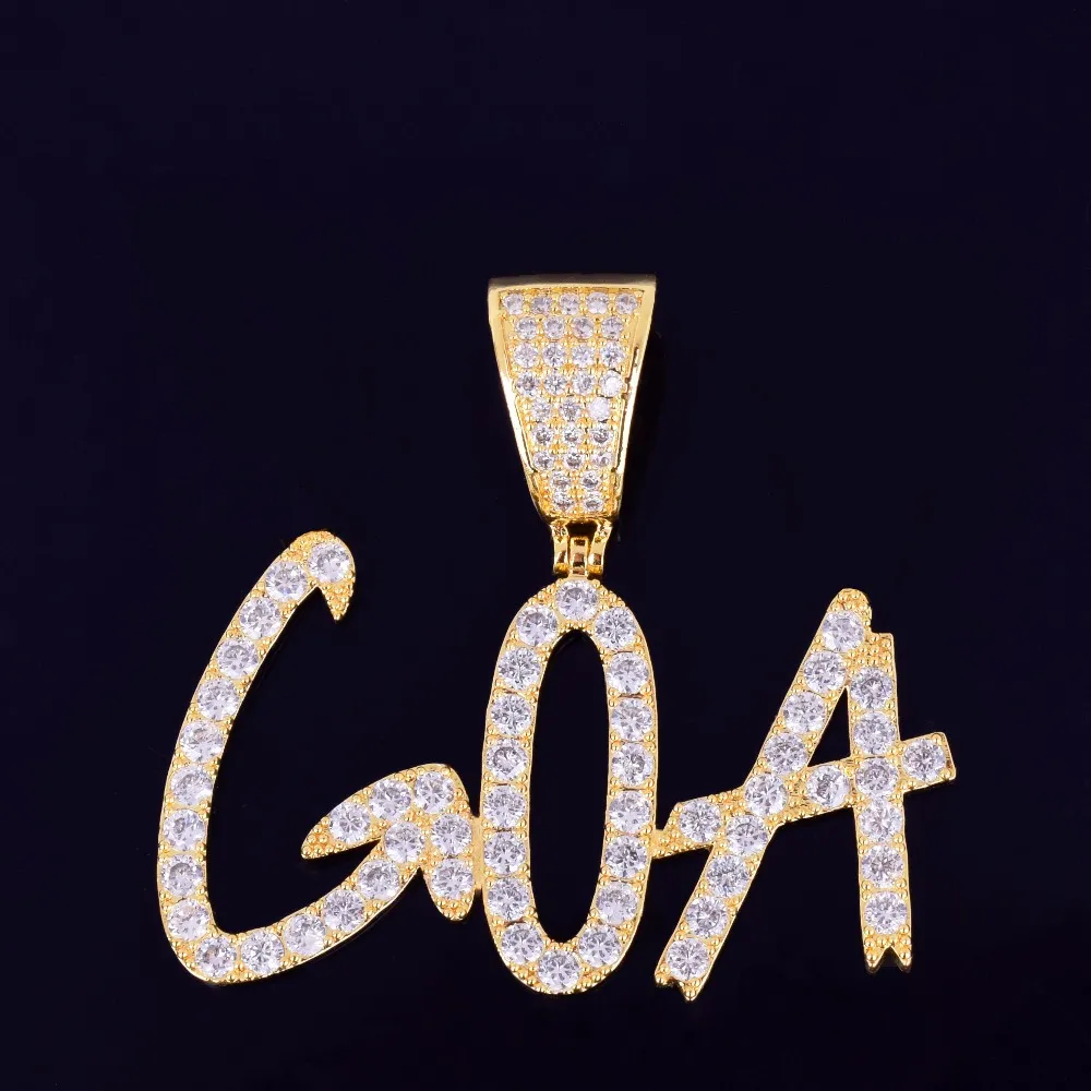 Collana Personalizzata Iced Out Uomo: Ciondolo Con Nome In Zirconi Cubici, Catena Tennis In Rame - Gioiello Hip Hop Per Donna E Uomo