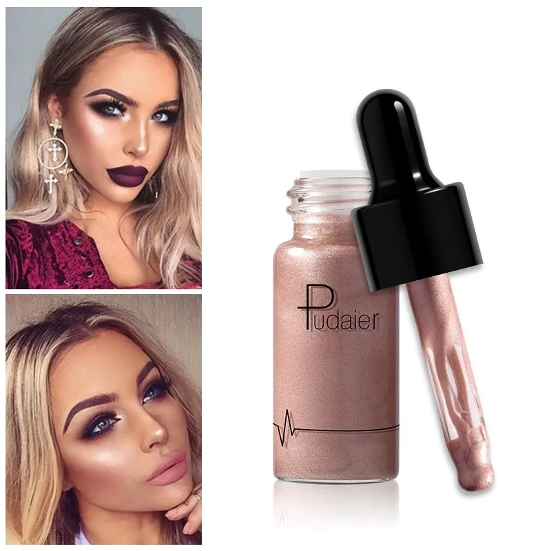 Pudaier Silit Highlighter مصحح Inderening ترطيب مراقبة الزيت وميض الوجه توهج 3D ستيريو كونتوري ماكياج الوجه 12 الألوان