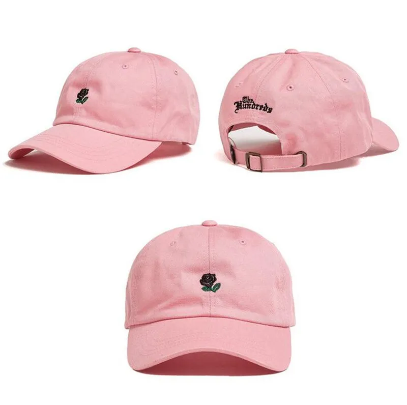 Whole Sale Rose Bordado Snapback Caps Exclusivas Design Personalizado Marcas Das Mulheres Dos Homens Cap Ajustável Chapéu De Beisebol Do Golfe 100% Algodão Chapéus