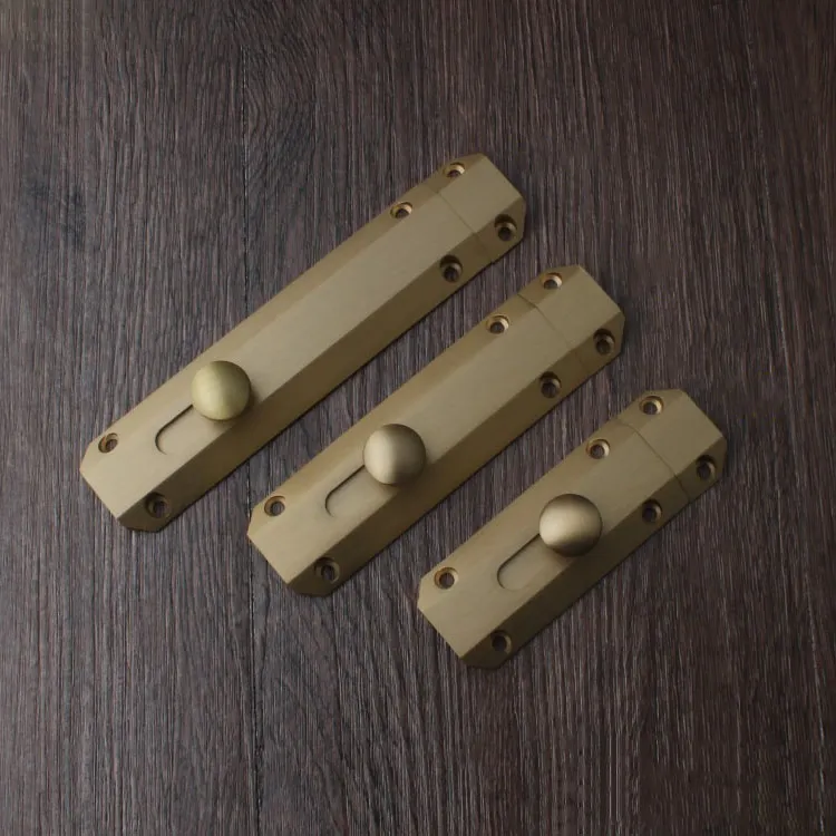 3/4/5inch Antique Brass Bolt Furniture Latch Wood Door Lock Hotel Window Safety Buckle Office Household Hardware Part