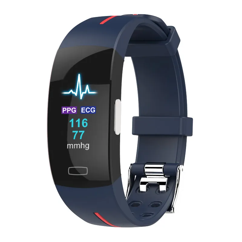 新しいスマートブレスレットP3プラスカラースクリーンECG + PPG ECG心拍数血圧多機能運動