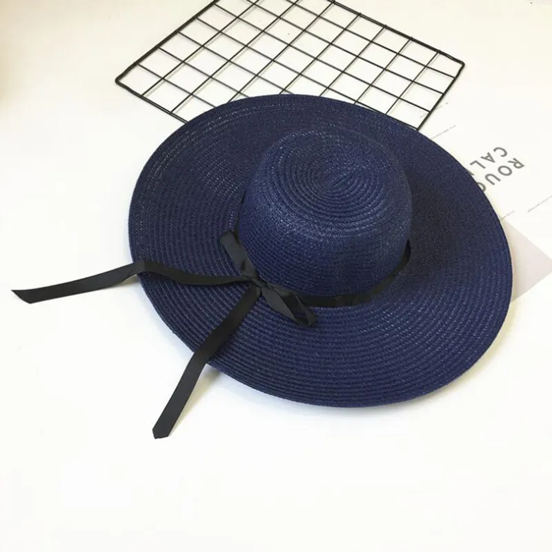 Wide Brim Summer Hat Womens Foldable Straw Beach Hats For Women