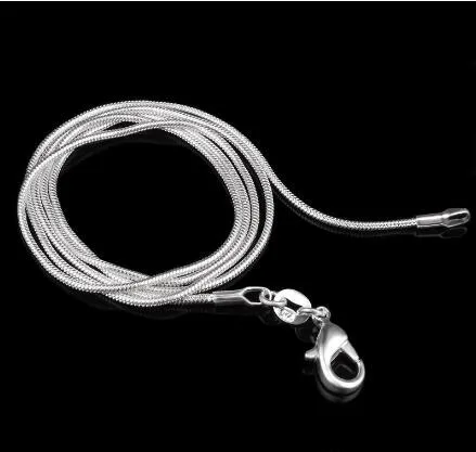 Collana con catena a serpente da 1 mm Catene di moda in argento sterling 925 Collana di gioielli da donna Accessori fai da te Prezzo a buon mercato 16 18 20 22 24 pollici