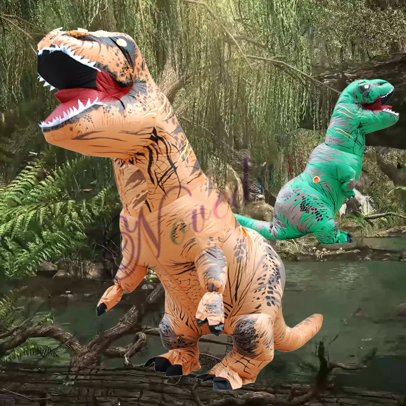 Halloween en Kerstmis volwassen dinosaurus t rex kostuum jurassic wereld park blowup dinosaurus opblaasbare kostuum party mascotte kostuum speelgoed