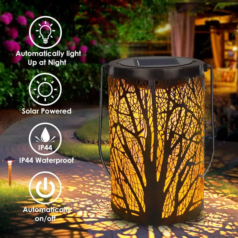 Solar Lantern Outdoor Lights For Hanging Garden Lantern Cylindrical Table Lamp Night Light Warm Lighting for Courtyard Garden, Lawn