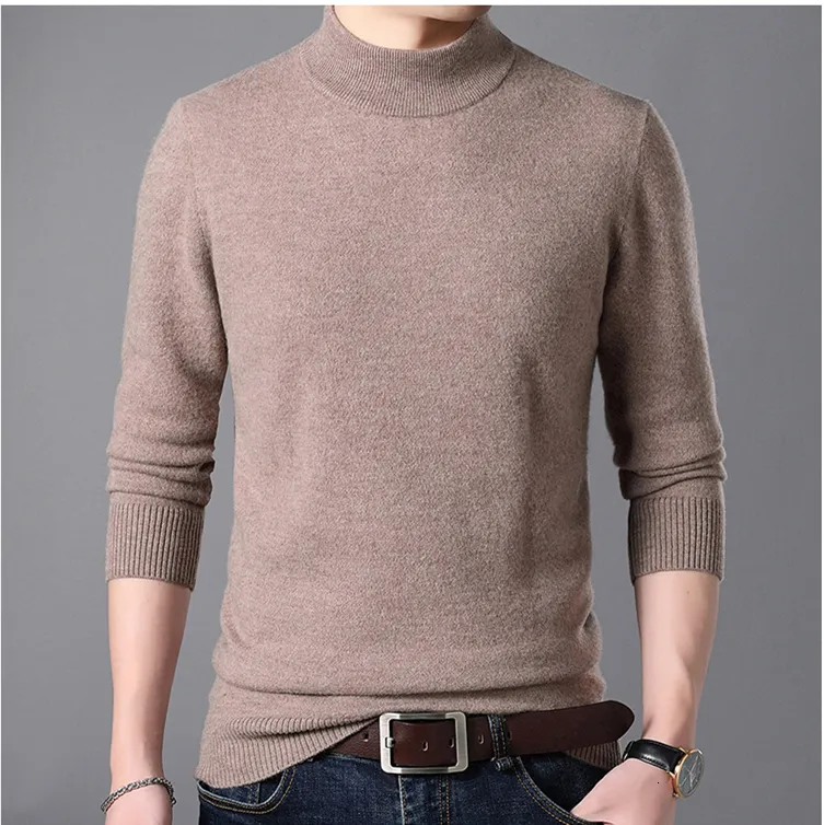 Halv Turtleneck cashmere pullover män tröja kläder för 2019 höst vinter super homebre robe pull homme hiver mens tröja sh190928