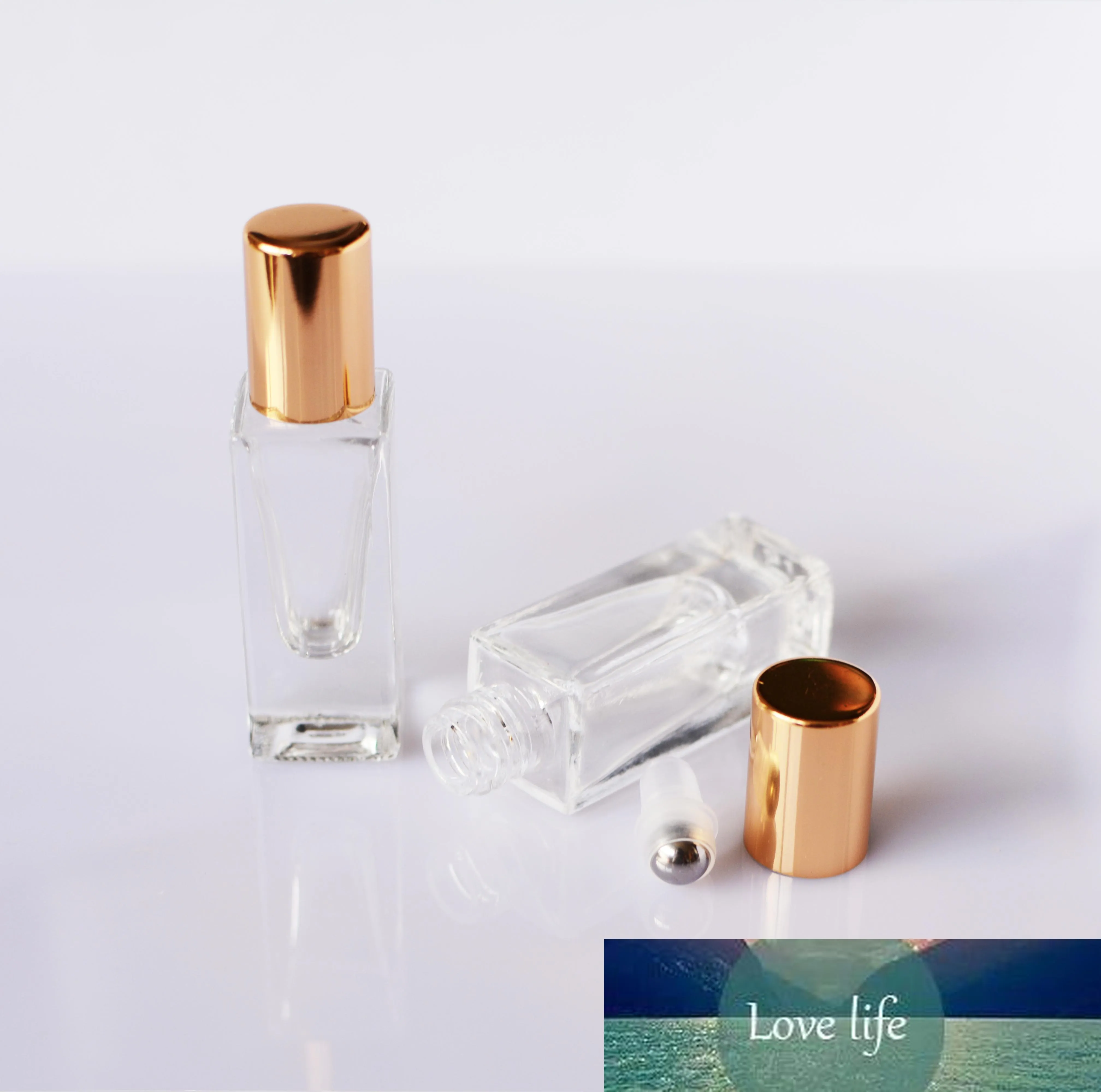 Kwadratowy szklany wałek butelka zapachowy pojemnik wałek DIY perfumy butelek kosmetyczny błyszczący pielęgnacja pakowania butelki roll-on
