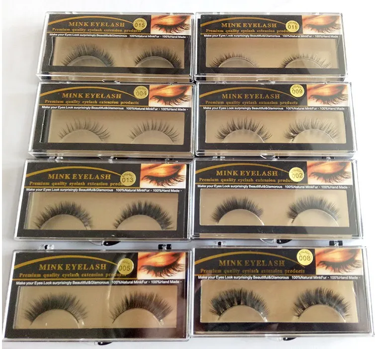 Free Shipping ePacket 3D Mink False eyelashes 15 Styles Handmade Beauty Thick Long Soft Mink Lashes Fake Eye Lashes Eyelash