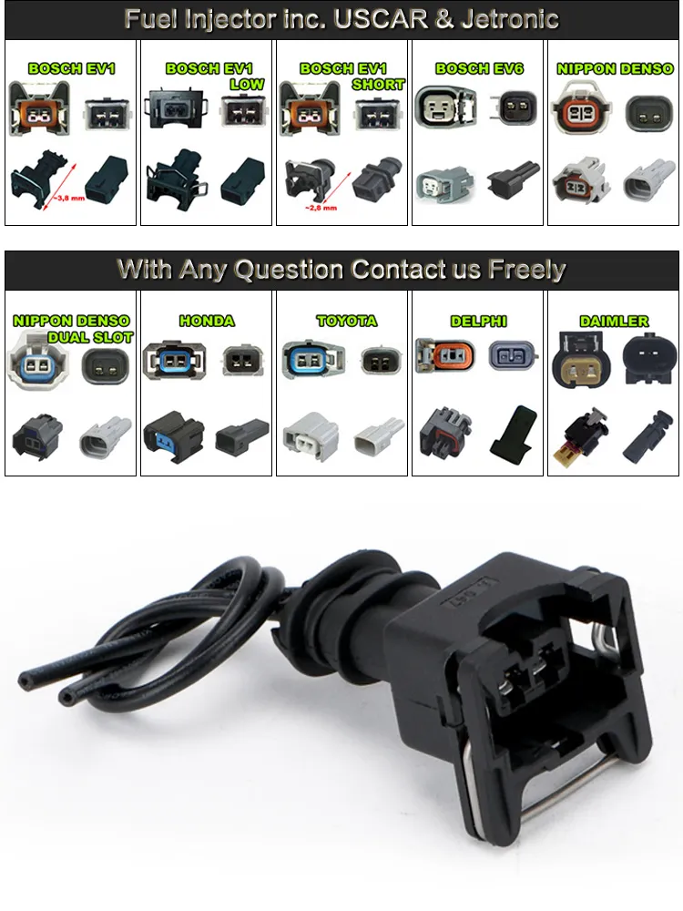 10x Bosch Delphi EV1 2-Pin Fuel Injector Connector Plug Clips – LK2 / LK-2 Style Kit