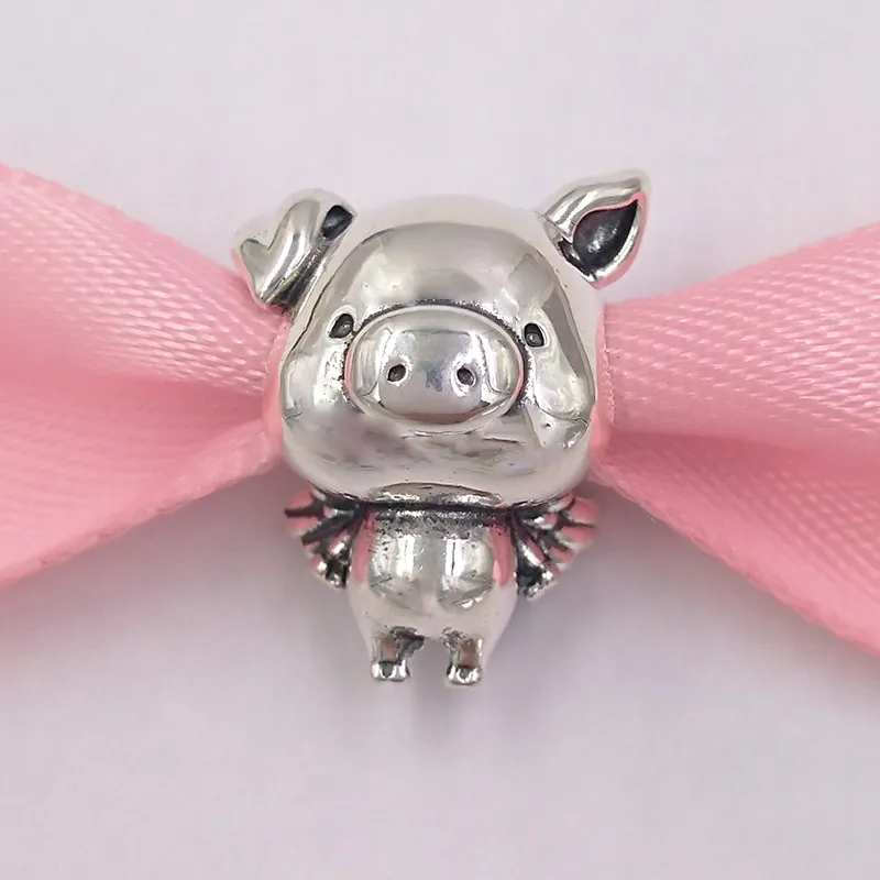 Andy Jewel 925 Sterling Silber Perlen Pippo Das Flying Pig Charme Charms Passt europäischer Pandora -Schmuckarmbänder Halskette 798253