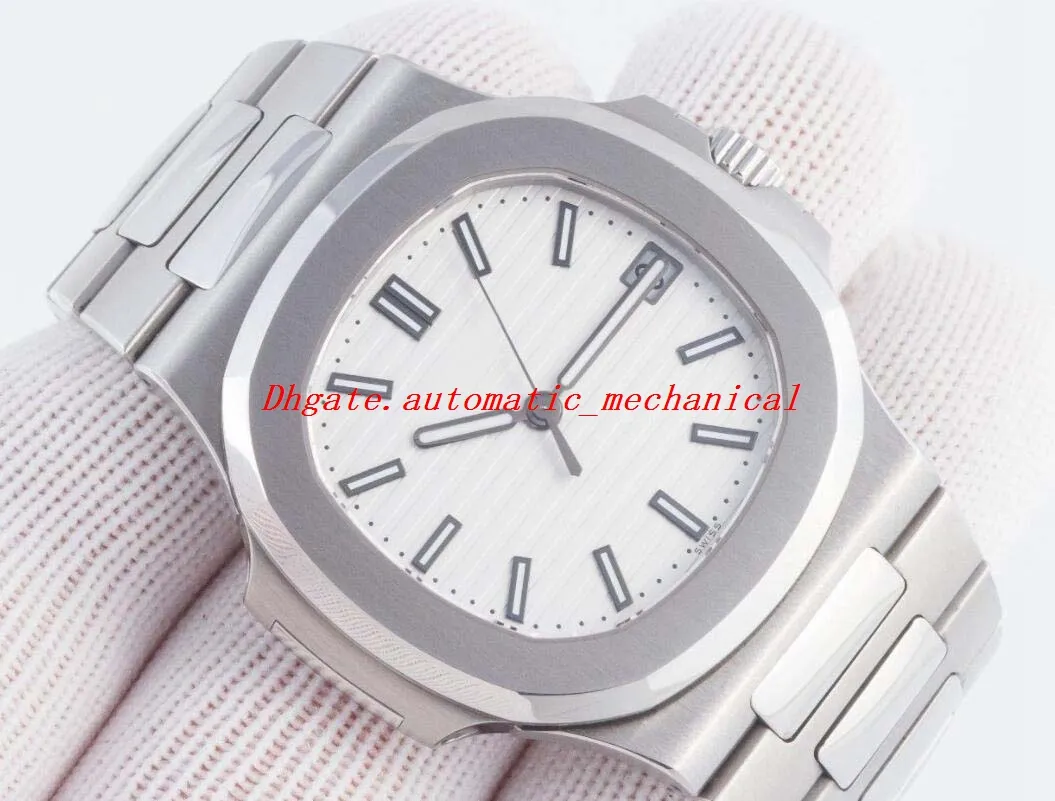 Multi-Styl Link Luxury Watch Mens N Utilus 5711/1A-011 из нержавеющей стали Белый циферблат Автоматические модные мужские часы.