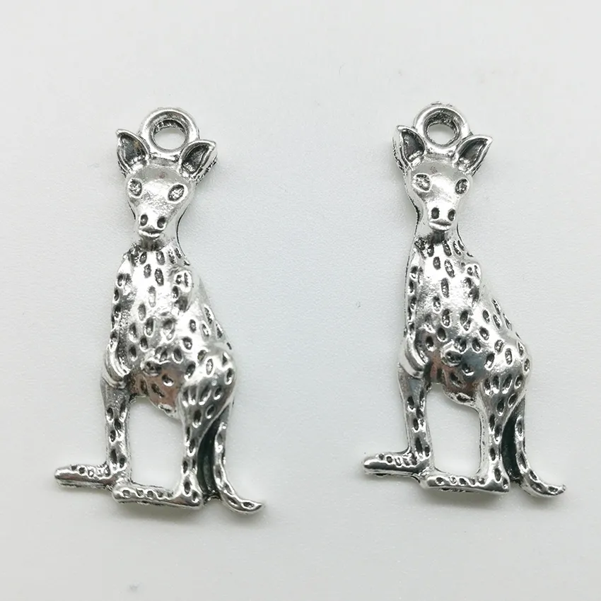 2019 novo 100 pcs canguru Encantos Pingentes Retro Jóias Acessórios DIY Pingente de prata Antigo Para Pulseira Brincos Keychain 28 * 13mm