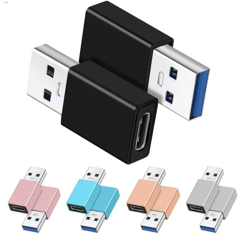 Metallguldpläterad typ C Kvinna till USB Male Adapter Converter Connector för smart mobiltelefon