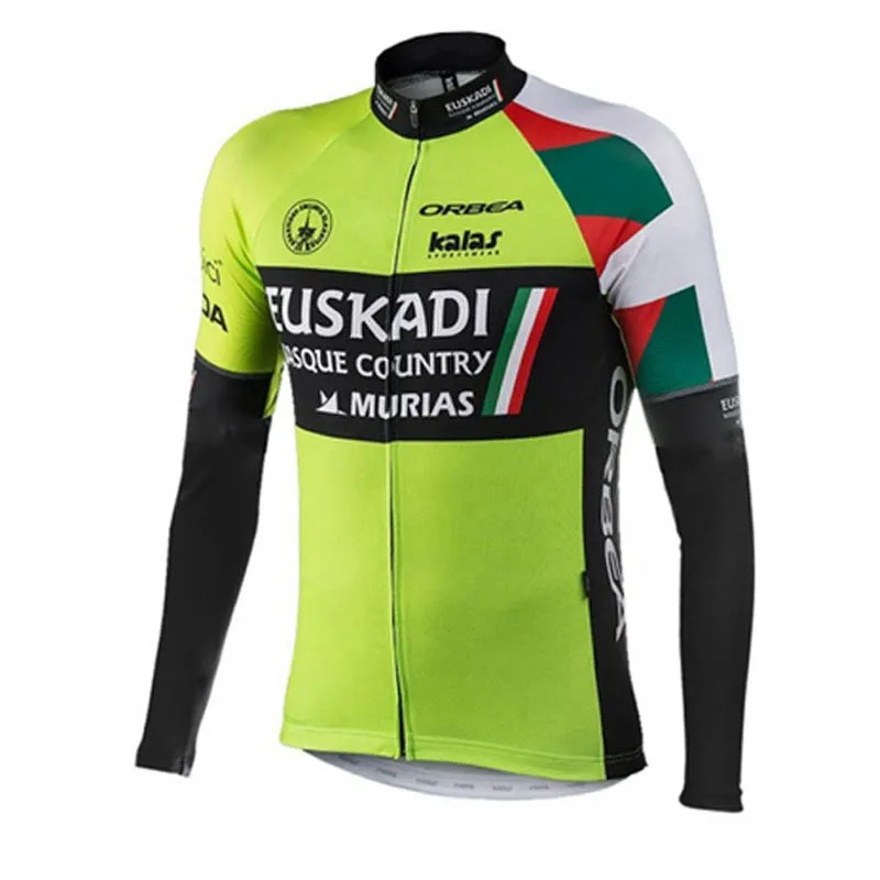 Euskadi team Bike Men's Cycling Long Sleeves jersey Spring/Autum Road Racing Shirts Riding Bicycle Tops Breathable Outdoor Sports Maillot S21050609