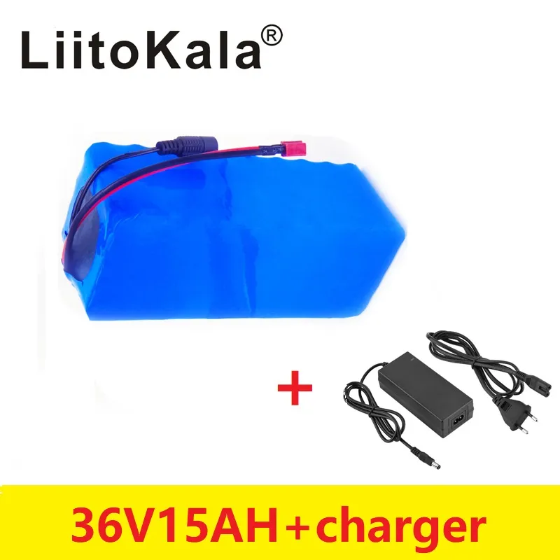 LiitoKala 36v 15ah 500W electric bike battery 36V 15AH Lithium battery 36v battery with 15A BMS + 42V 2A charger