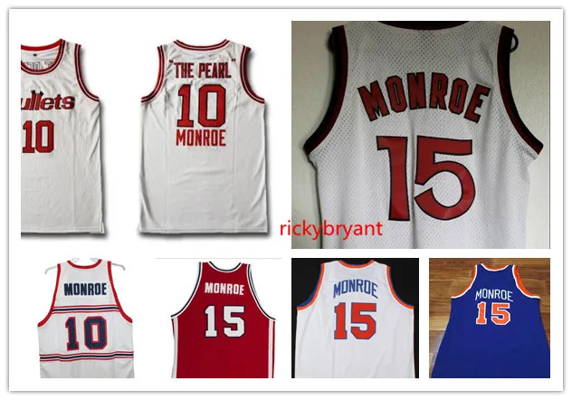 college di basket Winston Salem Earl The Pearl Monroe maglia del ritorno al passato Baltimora maglia cucita ricamo personalizzato taglia grande S-5XL