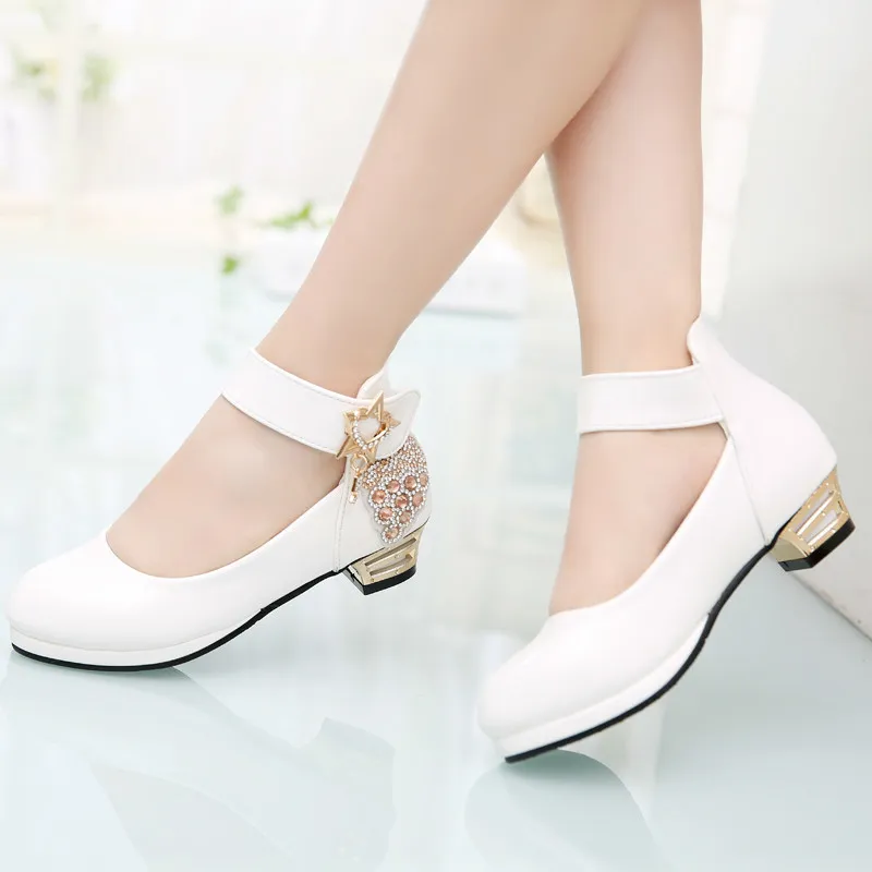 2018 New Pu Leather Princess Party Shoes For Girls Flower Design