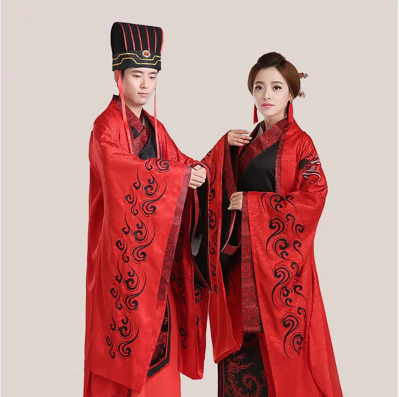 التقليدية الزفاف الأحمر hanfu الملابس لما وراء البحار الصينية القديمة الصين استوديو الزفاف ثوب رداء اللباس الملابس القديمة القياسية