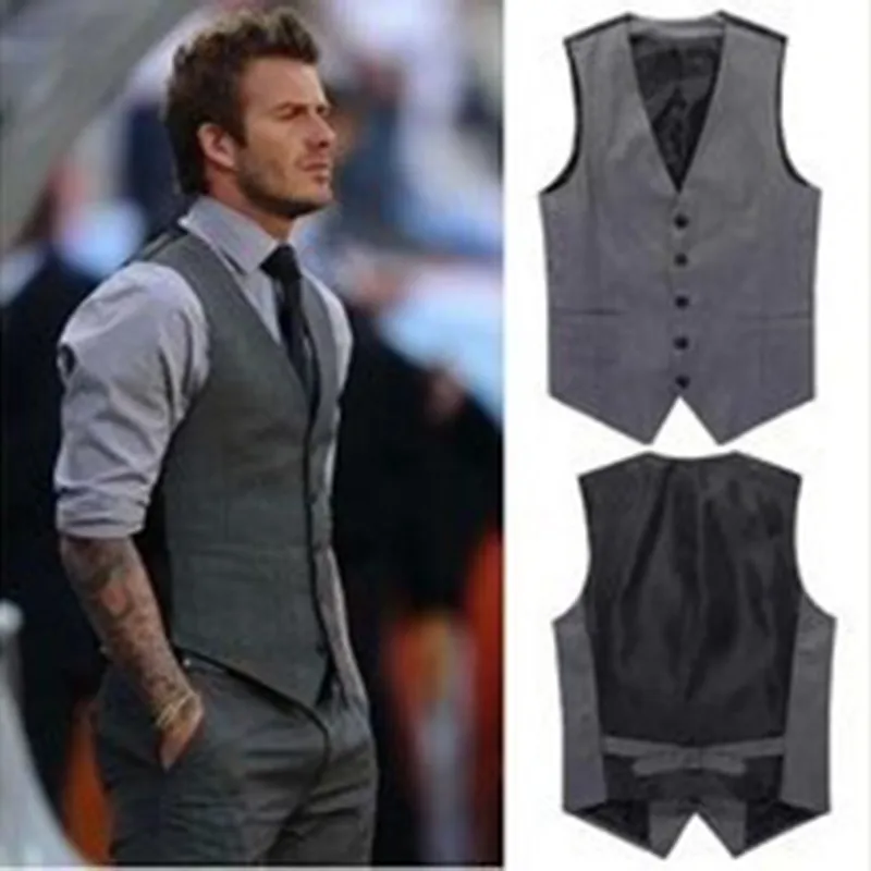 7XL Ny ankomstklänning Västar för män Slim Fit Mens kostym Vest Male Waistcoat Gilet Homme Casual Ärmlös Formell Business Jacket