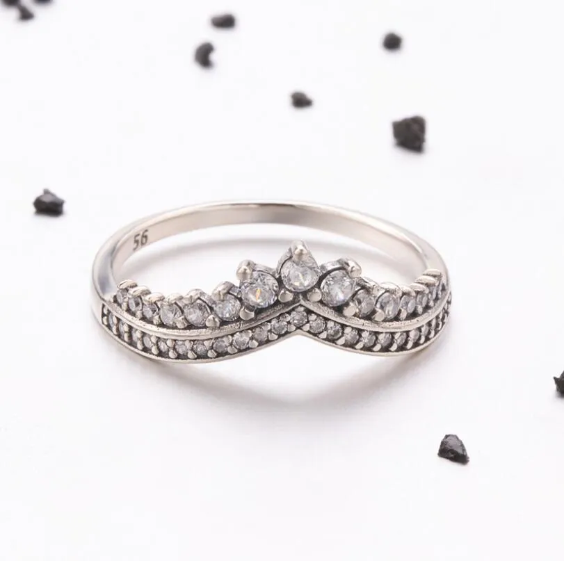 Echt Silber Damen Krone Ring Mode 925 Sterling Silber Verlobungsringe Valentinstag Geschenk für Gils