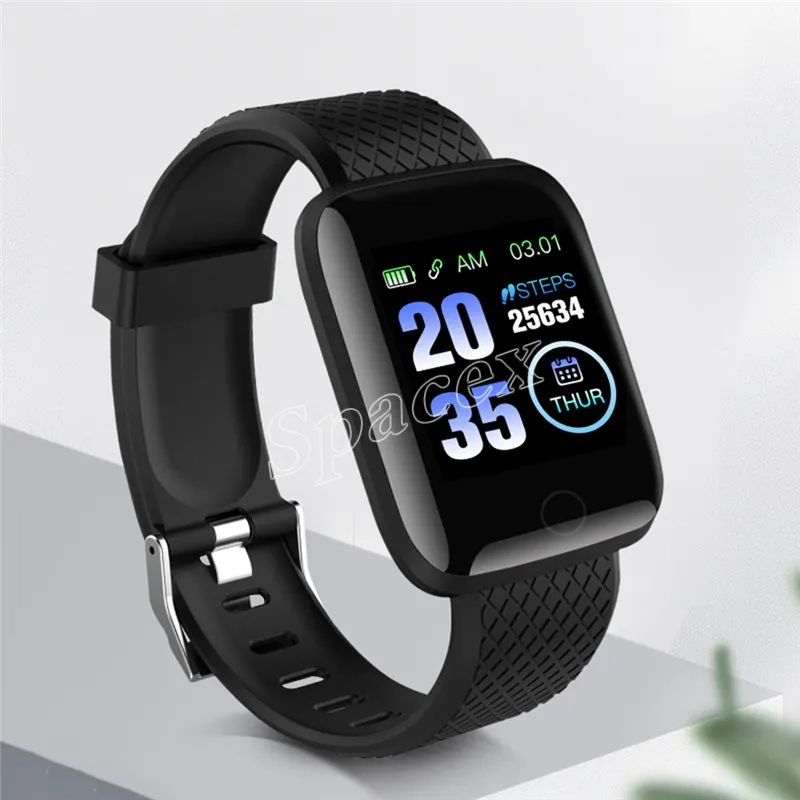 Plusieurs couleurs 116 Plus Bracelet de montre intelligente Moniteur de fréquence cardiaque de 1,44 pouces Bracelet intelligent de sport de conception légère avec emballage de vente au détail