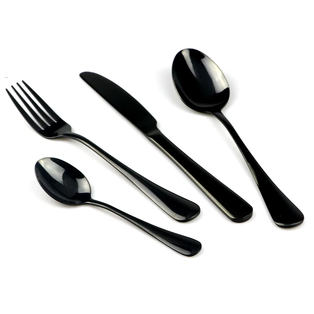 Wholeware Wedding Restaurant Cutleries Fork/Knife/Spoon Silverware Set Bulk  Flatware Stainless Steel Black Cutlery - China Flatware and Cutlery price