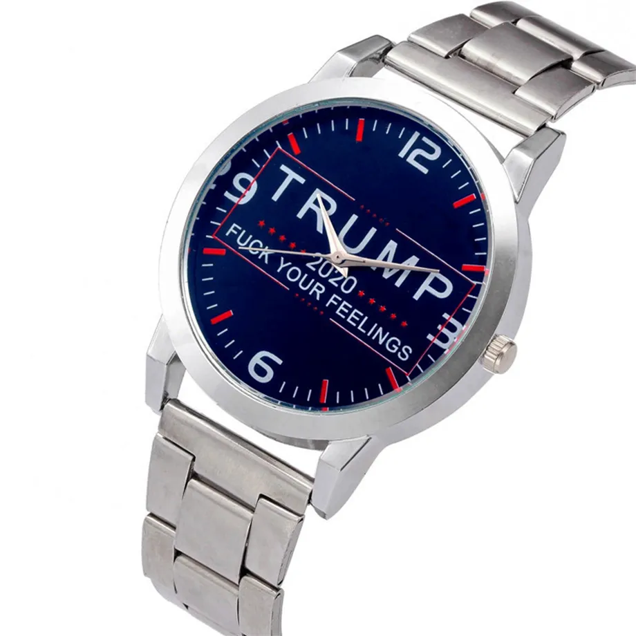 Trump 2020 montre à quartz argenté en acier inoxydable bracelet de montre Donald Trump femmes hommes rétro montres-bracelets horloge fête faveur LJJA4142