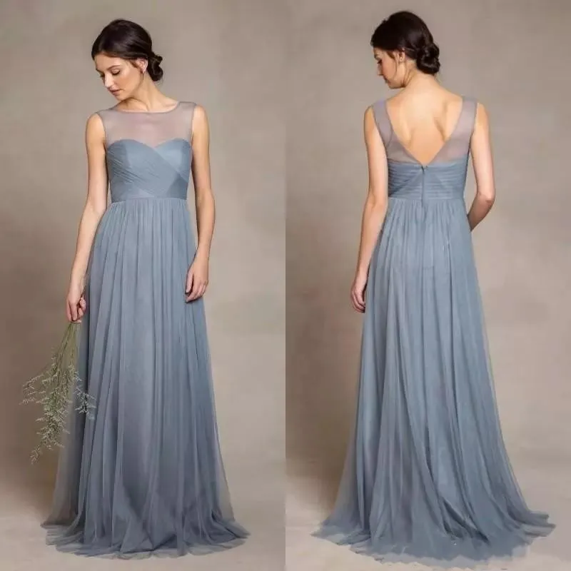 Dusty grey bridesmaid dresses sale