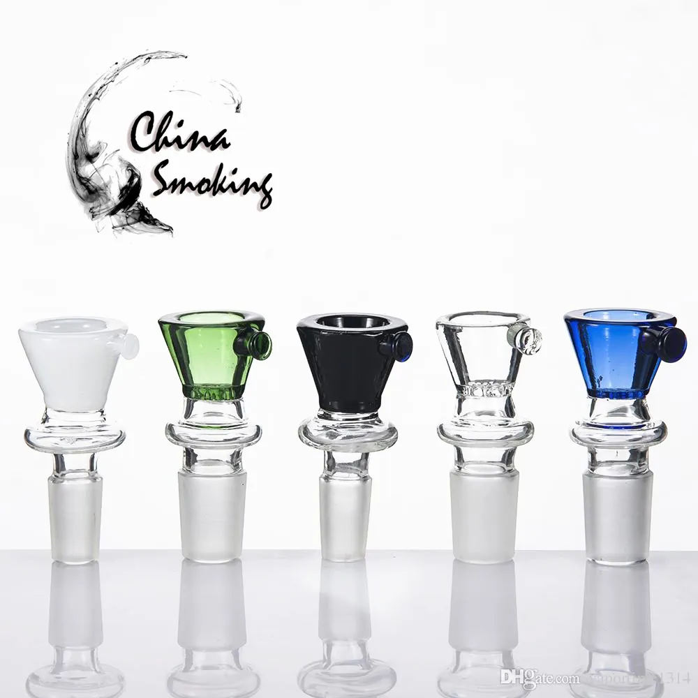 Bol en verre écran de peigne de fumée 10mm 14mm 18mm femelle mâle connexion de joint couleur tuyau d'eau plate-forme pétrolière barboteur Bong