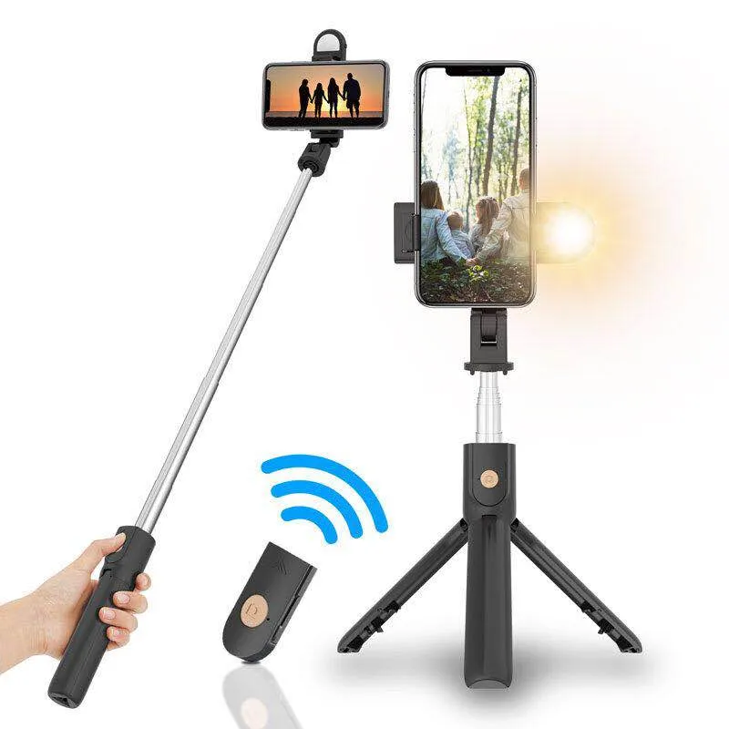 Selfie Luzes Stick Protable Stand Tripod Selfie Stick com LED sem fio Bluetooth Extensível Tripé ao vivo para iPhone Samsung Telefone Android