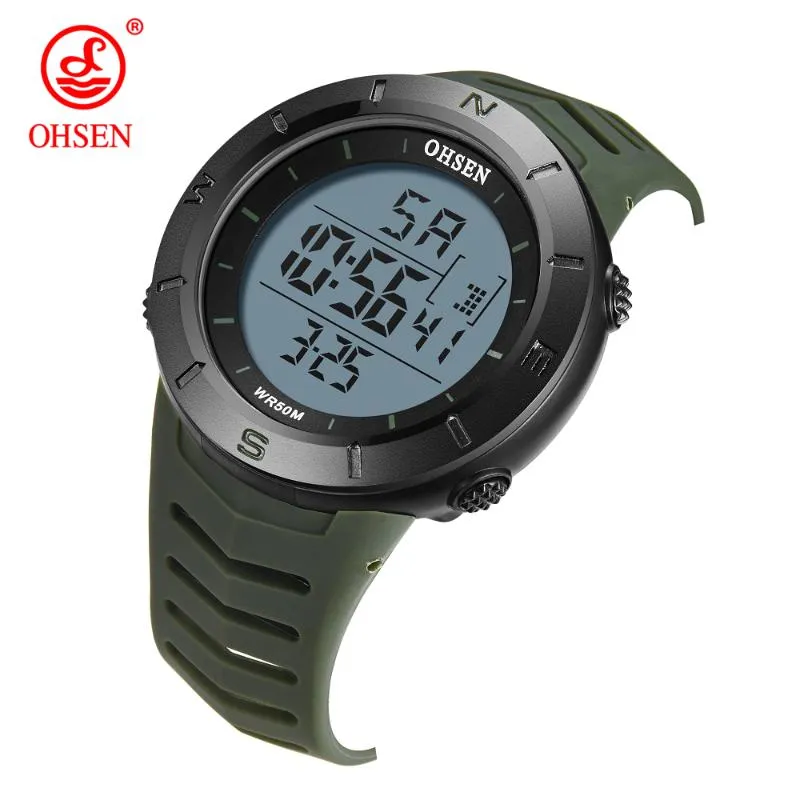 Wristwatches OHSEN Digital Watch Men Sports Watches LED Army