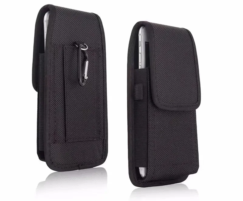Utomhus Universal Sport Nylon Leather Holster Belt Clip Telefon Väska Skydd till iPhone Samsung Huawei Xiaomi Moto LG