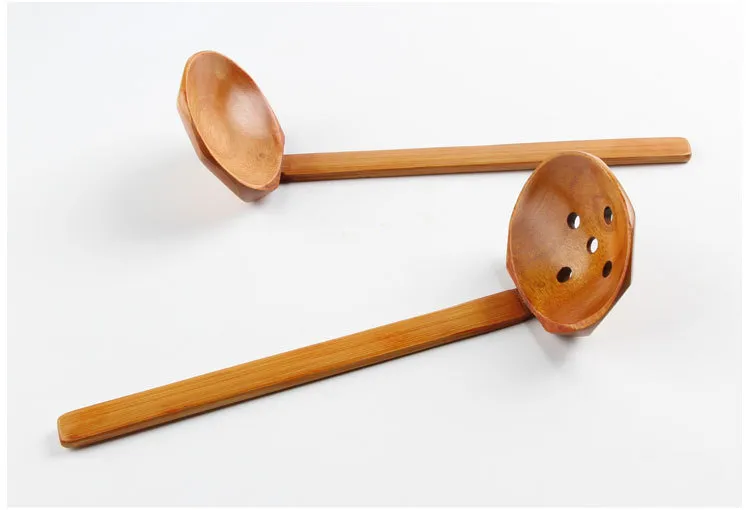 Cuillères En Silicone Avec Manche En Bois - Pour Cuisiner, Remuer, Servir - Ustensiles Cuisine Safe - 8