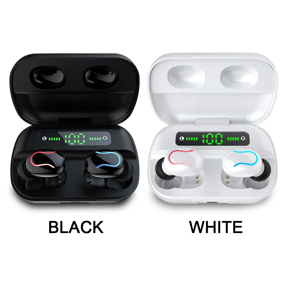 HBQ Q82 BT 5.0 Headphones TWS In Ear True Wireless Earbuds IPX7 Waterproof Earphones 8D Stereo Noise Cancelling Headset