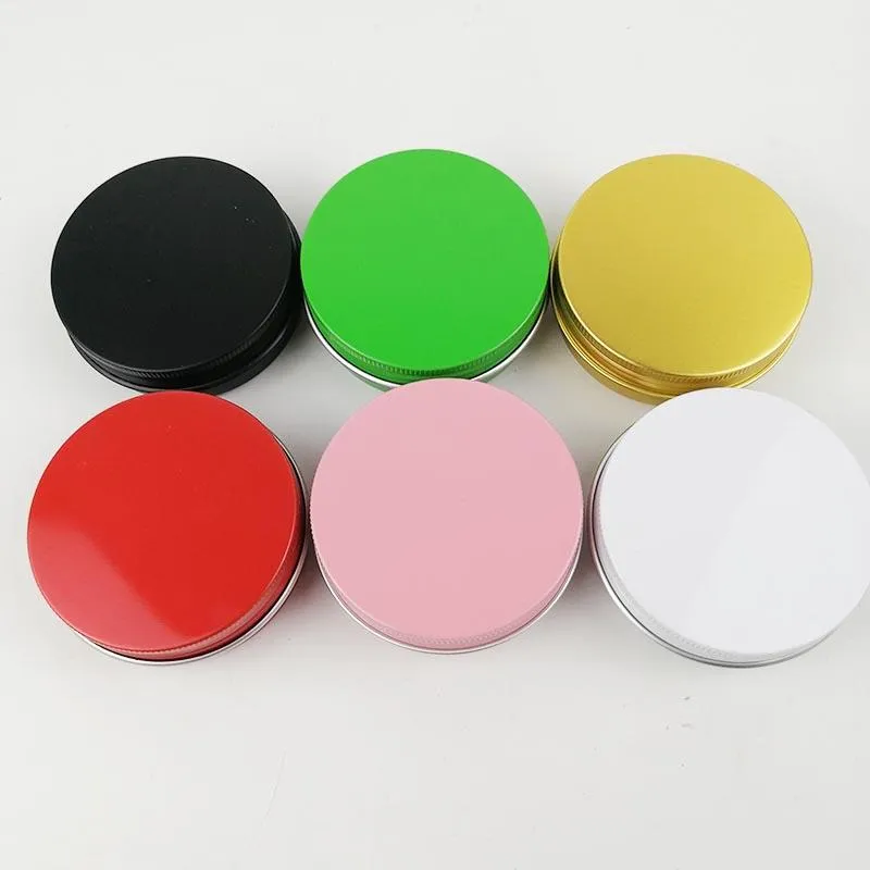 2 oz 60ml 60g Multi-Colored Round Aluminum Cans Screw Lid Metal Tins Jars Empty Slip Slide Containers