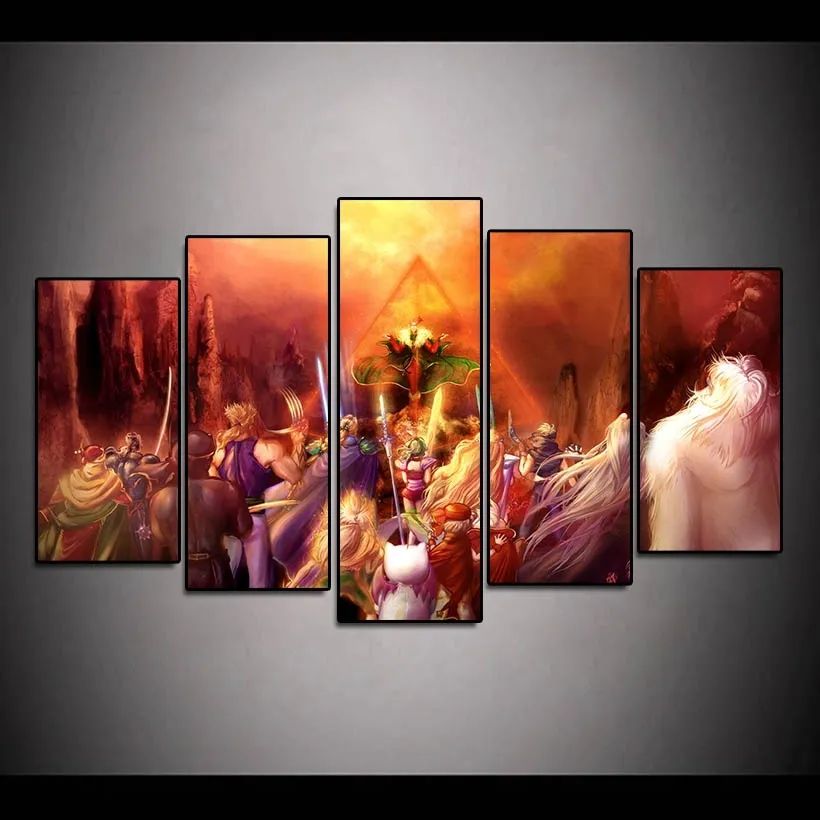 (Apenas tela sem moldura) 5 peças Final Fantasy Vi Kefka Wall Art Impressão HD Pintura em tela Moda Imagens penduradas