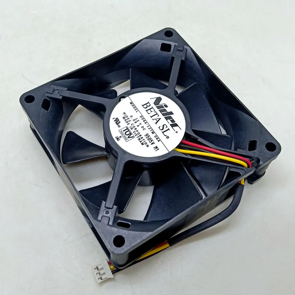 Nidec 8025 8cm 80 * 80 * 25mm 12V 듀얼 볼 베어링 팬 D08A 12TM06A 컴퓨터 캐비닛 전원 냉각 팬