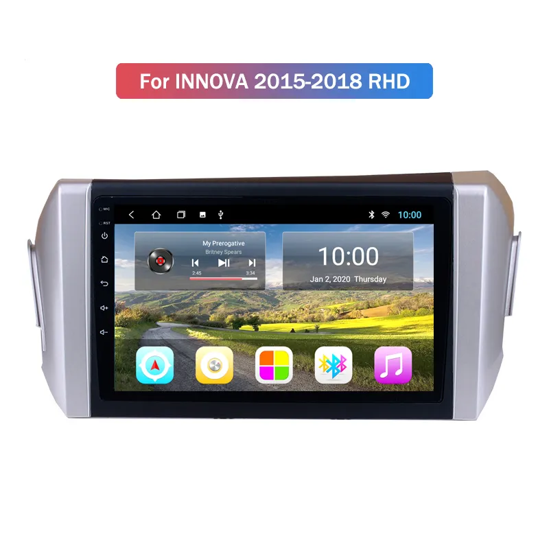 2G RAM 9 인치 Android 자동차 DVD 비디오 GPS 네비게이토 Toyota Innova 2015-2018 LHD 블루투스 WiFi 라디오 멀티미디어 플레이어