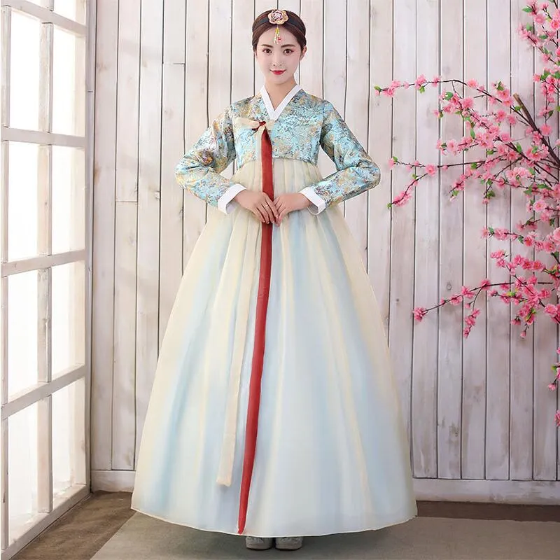 korean traditional formal dress Red Princess Hanbok Wedding Dress Traditional Korean Palace Style B Only (hairpin + bud) / one size fits all
