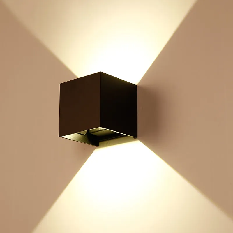 12V Entrée Applique De Jardin Wal Lampe Cube Rejet Étanche Mur LED