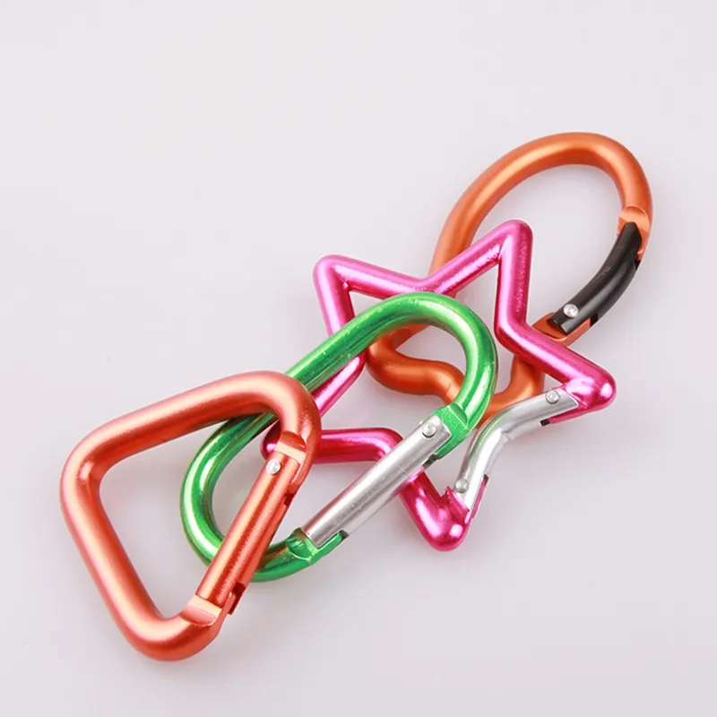 5# Size Outdoor Camping Equipment Locking Star Keyring Quickdraw Heart  Shape Carabiner Keychain Carrie Fisher Hook From Flyw201264, $0.33