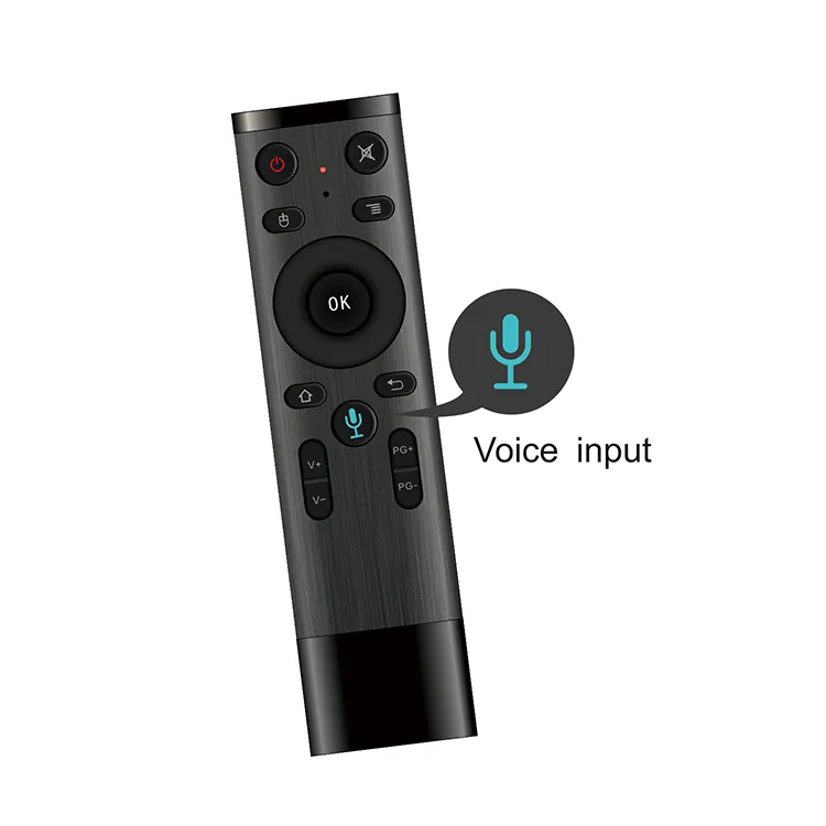Control remoto por voz Q5 Fly Air Mouse 2 4GHz Teclado inalámbrico Gyro Micrófono para Android TV Box T9 x96 mini h96 max Qplus3087