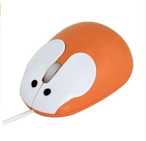 Chuyi Mini Cute Cartoon Rabbit Mouse för flicka Wired Computer Gold USB Mice 1200DPI Optisk 3D Muse för laptop Kid Present