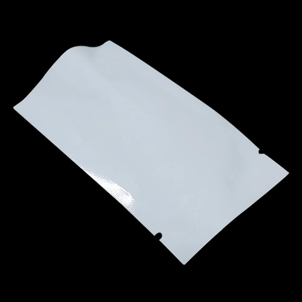 ホワイトオープントップアルミホイルパッキングバッグ販売サンプルポケットパッケージバッグ小ギフトサンプルポーチ300ピース7 * 10cmミニヒートシール