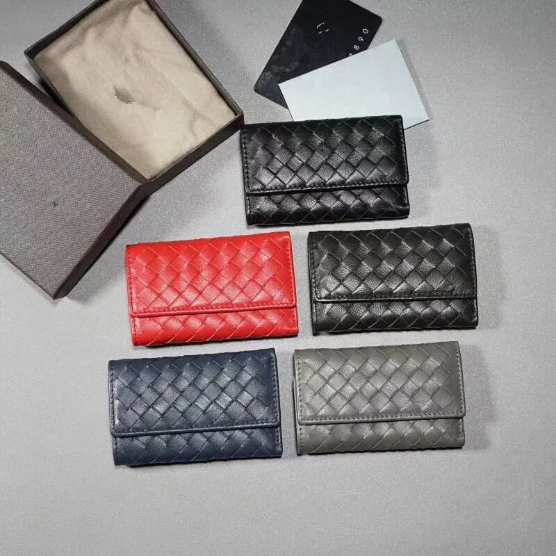 Shippment Whole Designer Genuine Leather Handwoven Short Men039s Wallet Fashion Short Wallet Lover039s Key Holder 2131381