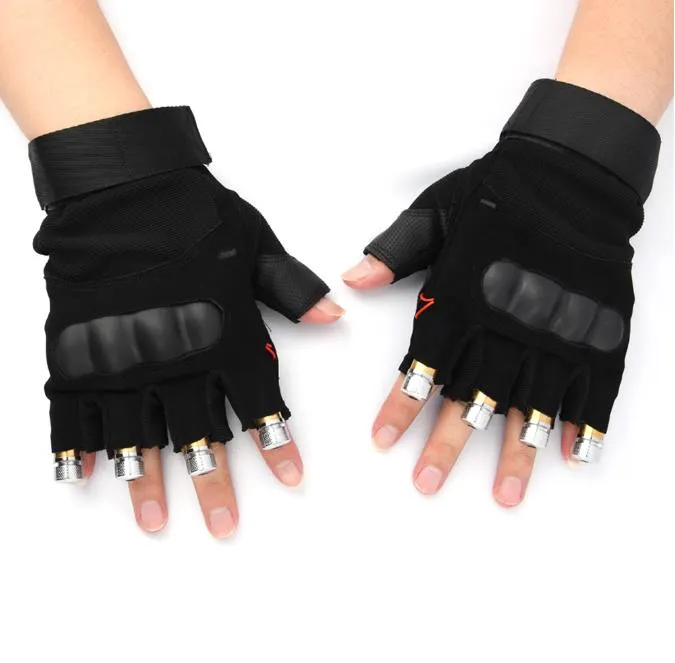 Personalized Laser Fingerless Gloves Kmart For DJ Club Party Bars Red