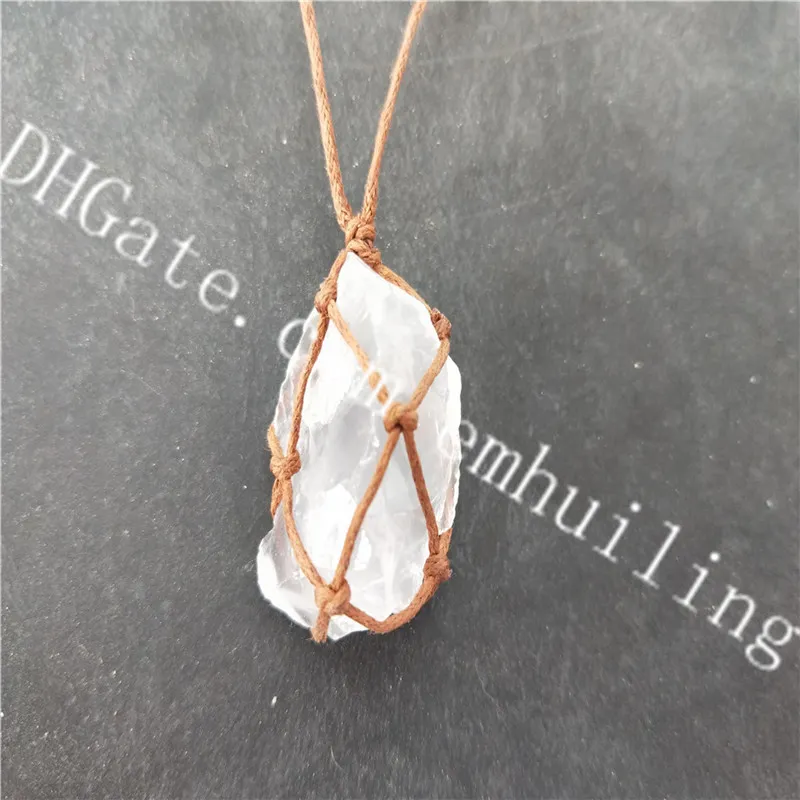 White Crystal Rock Necklace 